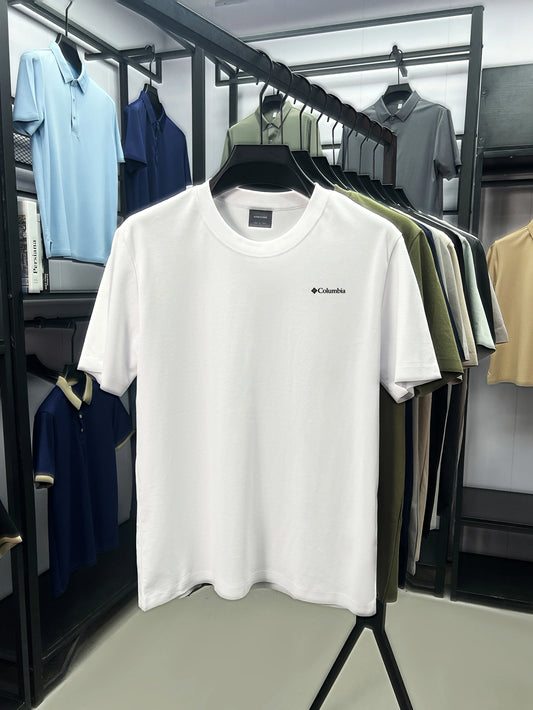👕 Playera de verano para hombre, cuello redondo y bordado elegante. Cintura alta, ligera, transpirable y cómoda para el día a día o la oficina. ¡Estilo simple con un toque de lujo!