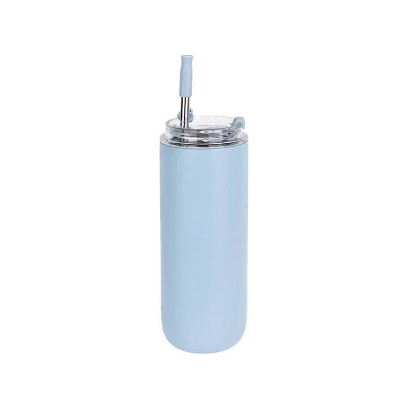 Vaso térmico con popote:  480 ml con Popote Vaso térmico de acero inoxidable con capacidad de 480 ml. Incluye popote, ideal para mantener frías tus bebidas favoritas. Perfecto para uso diario en casa, oficina o actividades al aire libre.