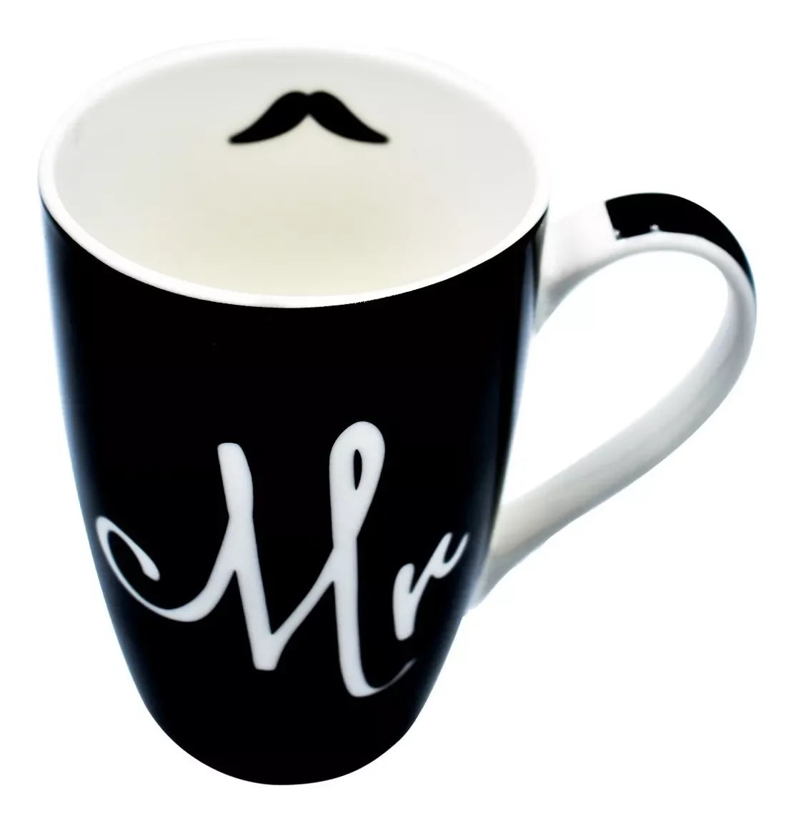 Set Mr & Mrs. 500ml white/black B.G porcelain coffee cups Set