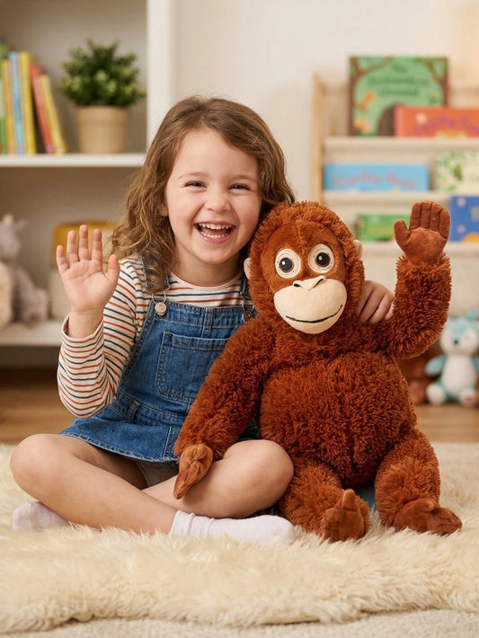 🦧 Peluche Punch Monkey de 55 cm: un orangután suave y realista, perfecto para abrazar y convertirse en tu amigo de zoológico favorito. ¡Diversión y ternura en tamaño grande!