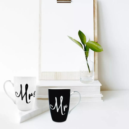 Set Mr & Mrs. 500ml white/black B.G porcelain coffee cups Set