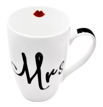 Set Mr & Mrs. 500ml white/black B.G porcelain coffee cups Set