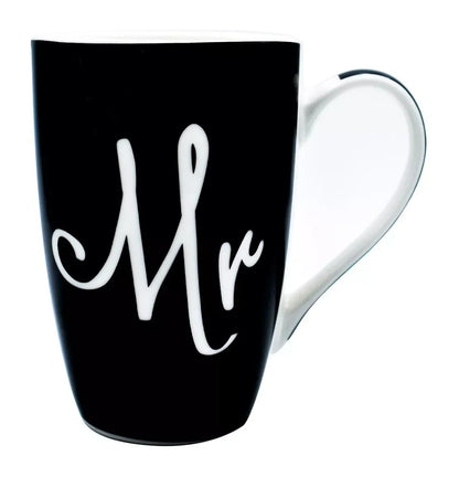 Set Mr & Mrs. 500ml white/black B.G porcelain coffee cups Set