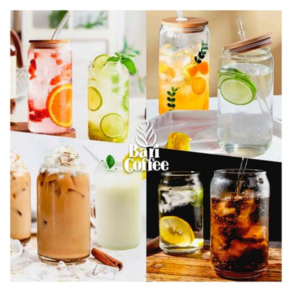 🥤 Set de Vasos Baricoffee con Tapa de Bambú 16 oz.