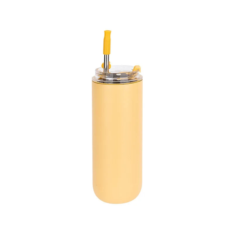 Vaso térmico con popote:  480 ml con Popote Vaso térmico de acero inoxidable con capacidad de 480 ml. Incluye popote, ideal para mantener frías tus bebidas favoritas. Perfecto para uso diario en casa, oficina o actividades al aire libre.