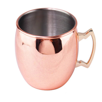 Taza Moscow Mule de acero con asa: resistente, elegante y perfecta para cerveza, vino o cócteles. ¡Un toque moderno que convierte cada brindis en una experiencia única!
