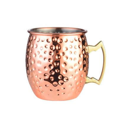 Taza Moscow Mule de acero con asa: resistente, elegante y perfecta para cerveza, vino o cócteles. ¡Un toque moderno que convierte cada brindis en una experiencia única!