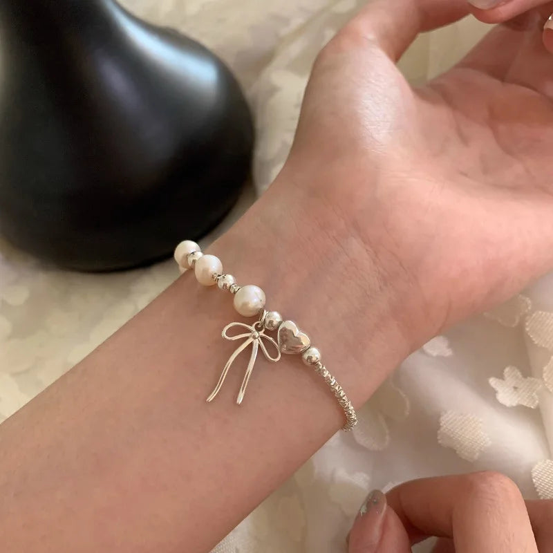 ✨Pulsera punk de plata 925 con cuentas geométricas e inscripción “Peace of Mind”. Diseño irregular y ajustable, ideal para mujer o niña. Joyería de moda perfecta como regalo especial.