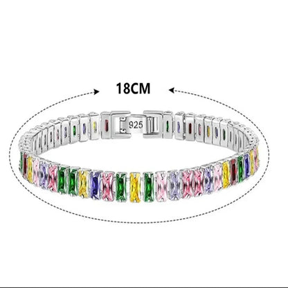 💎 Pulsera Andara Plata 925 con Cristales de colores