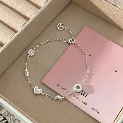 ✨Pulsera punk de plata 925 con cuentas geométricas e inscripción “Peace of Mind”. Diseño irregular y ajustable, ideal para mujer o niña. Joyería de moda perfecta como regalo especial.