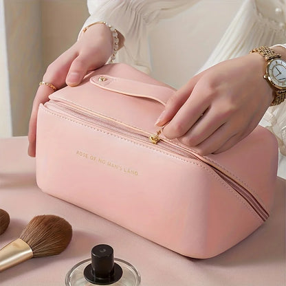 Organizador de maquillaje y kit de tocador femenino. Bolsa de lujo con cierre, ideal para cosméticos y artículos de viaje. Práctica, elegante y perfecta para mantener todo en orden.