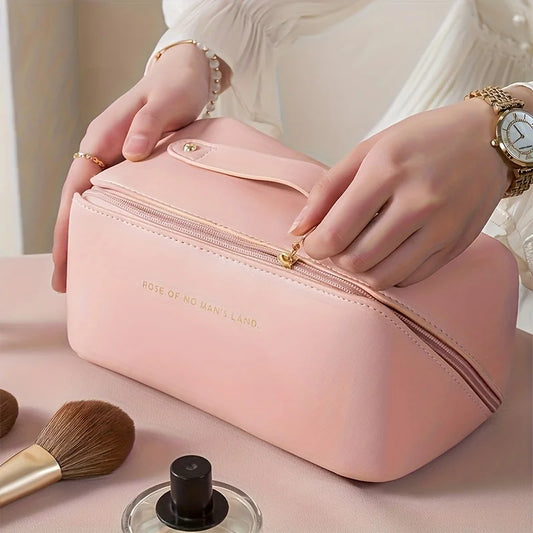 Organizador de maquillaje y kit de tocador femenino. Bolsa de lujo con cierre, ideal para cosméticos y artículos de viaje. Práctica, elegante y perfecta para mantener todo en orden.