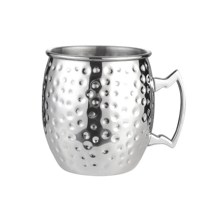 Taza Moscow Mule de acero con asa: resistente, elegante y perfecta para cerveza, vino o cócteles. ¡Un toque moderno que convierte cada brindis en una experiencia única!
