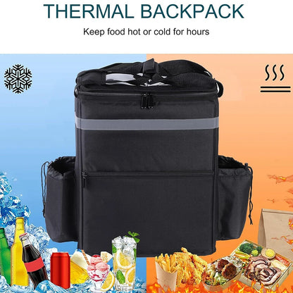 Mochila térmica para delivery, 30L de capacidad, perfecta para llevar comida o compras y mantenerlas calientes o frías. Ideal para riders y repartidores.