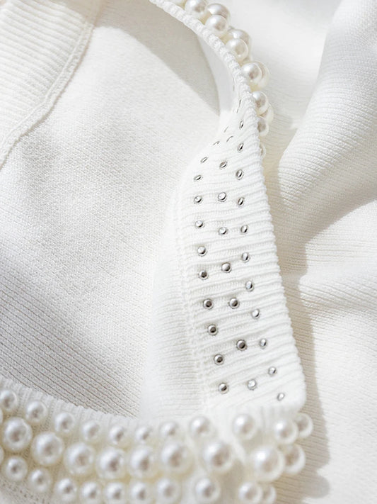 👚 Chaleco tejido estilo coreano para mujer. Top sin mangas con cuentas decorativas, diseño sólido y ligero. Perfecto para verano, casual y a la moda.