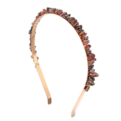 Diadema Piedras Naturales con Cristales  Descripción corta:   Headband con diseño irregular de amatistas y aguamarinas en cuentas tipo chip. Accesorio bohemio y elegante para mujer, ideal para darle un toque único a tu look en fiestas o uso diario.