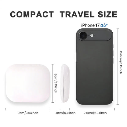 Espejo compacto con luces LED, aumento 1X/2X y diseño plegable portátil. Perfecto para maquillaje de viaje, bolso o como regalo práctico y elegante.