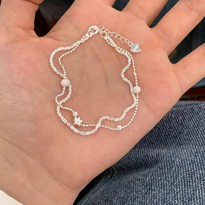 ✨Pulsera punk de plata 925 con cuentas geométricas e inscripción “Peace of Mind”. Diseño irregular y ajustable, ideal para mujer o niña. Joyería de moda perfecta como regalo especial.