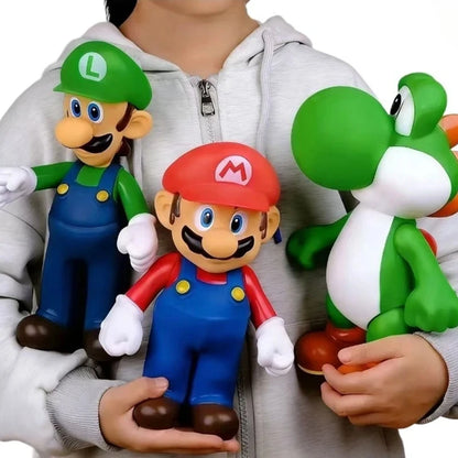 Figura Mario Bros Grande PVC 17–38 cm - Coleccionable de la serie Mario en tamaño grande (17–38 cm). Figura de PVC estilo anime, ideal como juguete, modelo decorativo o regalo de cumpleaños para fans.