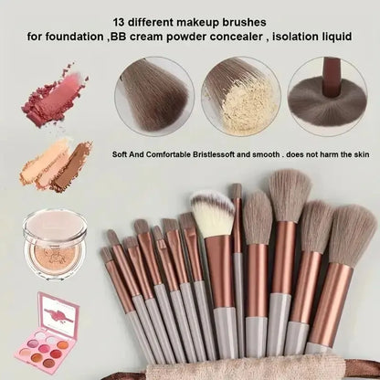 Set de brochas de maquillaje profesionales: suaves y esponjosas para base, polvo, sombras y difuminado. Incluye kabuki y blending, ideales para un acabado perfecto.