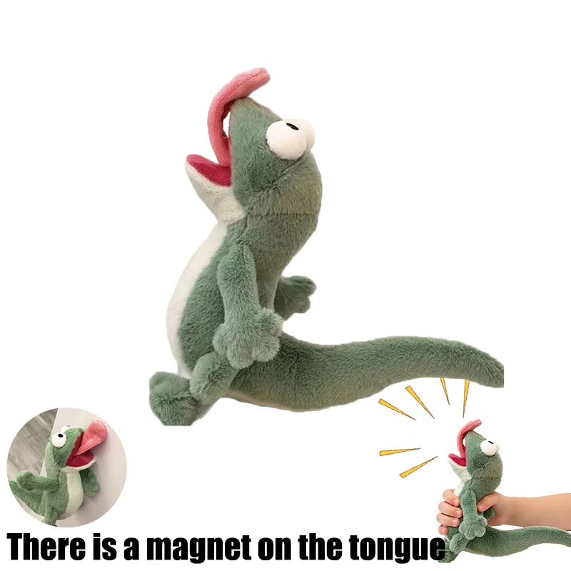 Peluche de Lagartija gritando con lengua magnética, peluche para alivio del estrés squishy