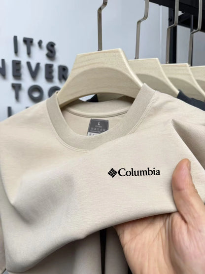 👕 Playera de verano para hombre, cuello redondo y bordado elegante. Cintura alta, ligera, transpirable y cómoda para el día a día o la oficina. ¡Estilo simple con un toque de lujo!