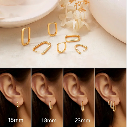 ✨ Aretes Aro Cuadrado Acero Inoxidable