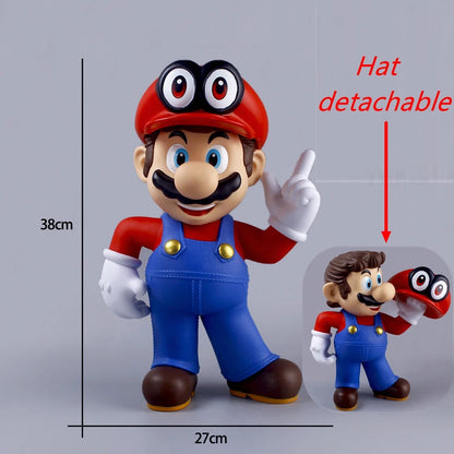 Figura Mario Bros Grande PVC 17–38 cm - Coleccionable de la serie Mario en tamaño grande (17–38 cm). Figura de PVC estilo anime, ideal como juguete, modelo decorativo o regalo de cumpleaños para fans.
