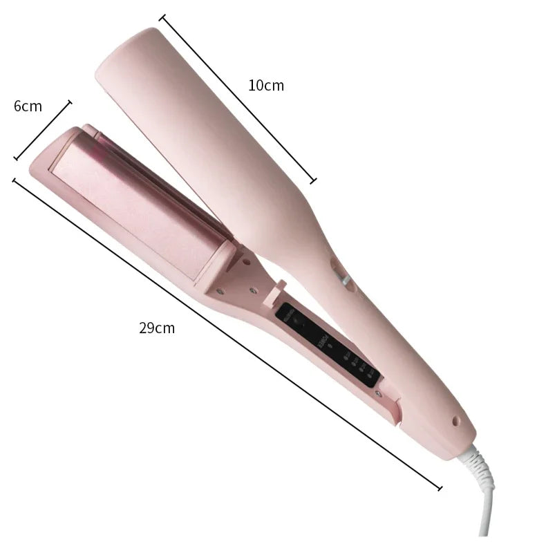 Plancha rizadora eléctrica con diseño giratorio y seguro anti-flama. Estilo francés duradero, ideal para crear rizos definidos y elegantes. Herramienta práctica para peinados profesionales en casa.
