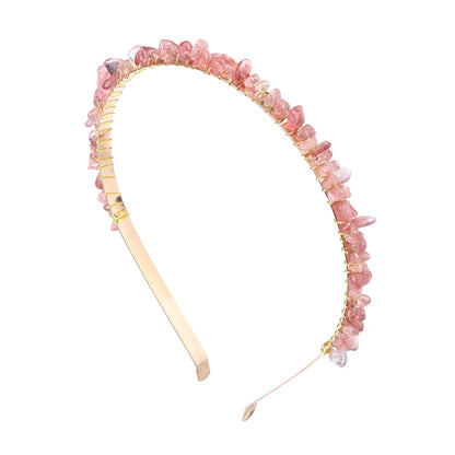Diadema Piedras Naturales con Cristales  Descripción corta:   Headband con diseño irregular de amatistas y aguamarinas en cuentas tipo chip. Accesorio bohemio y elegante para mujer, ideal para darle un toque único a tu look en fiestas o uso diario.