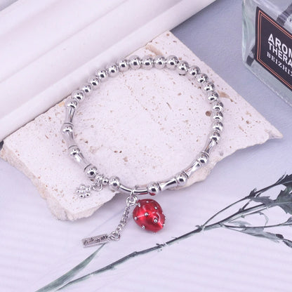 ✨Pulsera punk de plata 925 con cuentas geométricas e inscripción “Peace of Mind”. Diseño irregular y ajustable, ideal para mujer o niña. Joyería de moda perfecta como regalo especial.