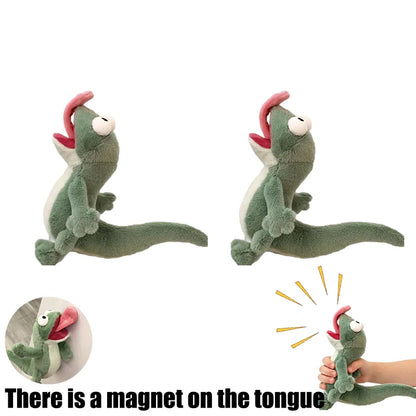 Peluche de Lagartija gritando con lengua magnética, peluche para alivio del estrés squishy