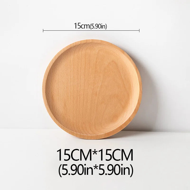 Plato de madera de haya, ideal para frutas, postres, dulces o como bandeja decorativa en buffet y cenas.”