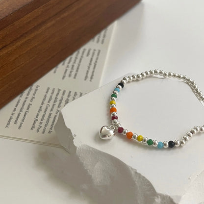 ✨Pulsera punk de plata 925 con cuentas geométricas e inscripción “Peace of Mind”. Diseño irregular y ajustable, ideal para mujer o niña. Joyería de moda perfecta como regalo especial.