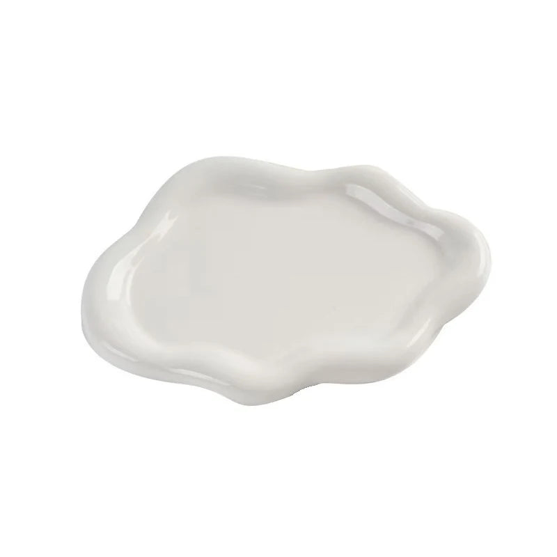 Bandeja de tocador con forma de nube, plato de plástico para joyas, anillos, pendientes, perfume y llaves. Bonita y original decoración