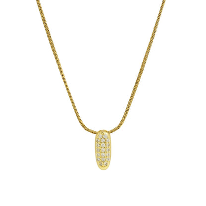 ✨ Collar inicial con letra inglesa, bañado en oro 18K y decorado con circonias incrustadas. Diseño puff/bubble llamativo, moderno y femenino, ideal para destacar tu estilo.