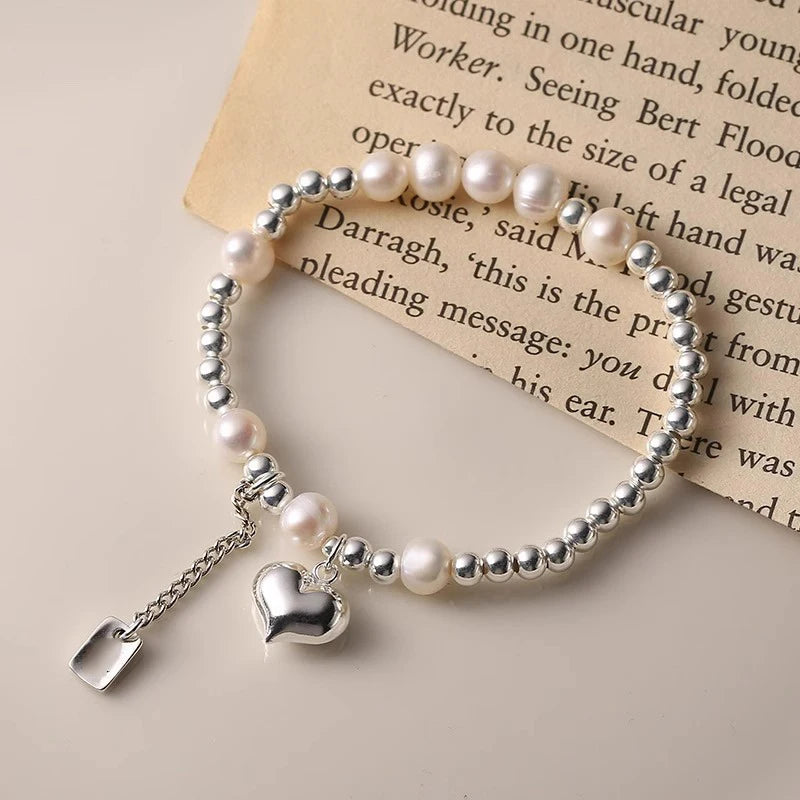 ✨Pulsera punk de plata 925 con cuentas geométricas e inscripción “Peace of Mind”. Diseño irregular y ajustable, ideal para mujer o niña. Joyería de moda perfecta como regalo especial.