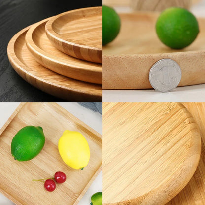Plato de madera de haya, ideal para frutas, postres, dulces o como bandeja decorativa en buffet y cenas.”