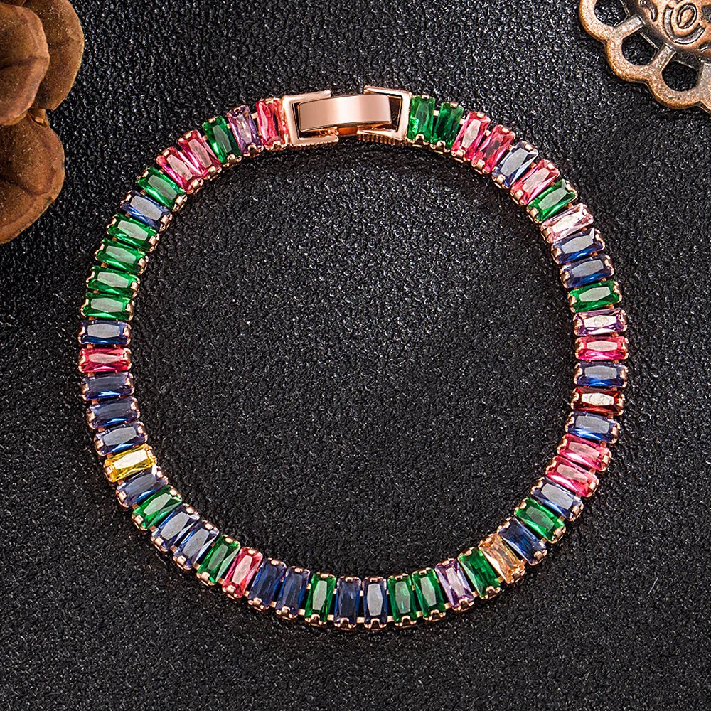 💎 Pulsera Andara Plata 925 con Cristales de colores
