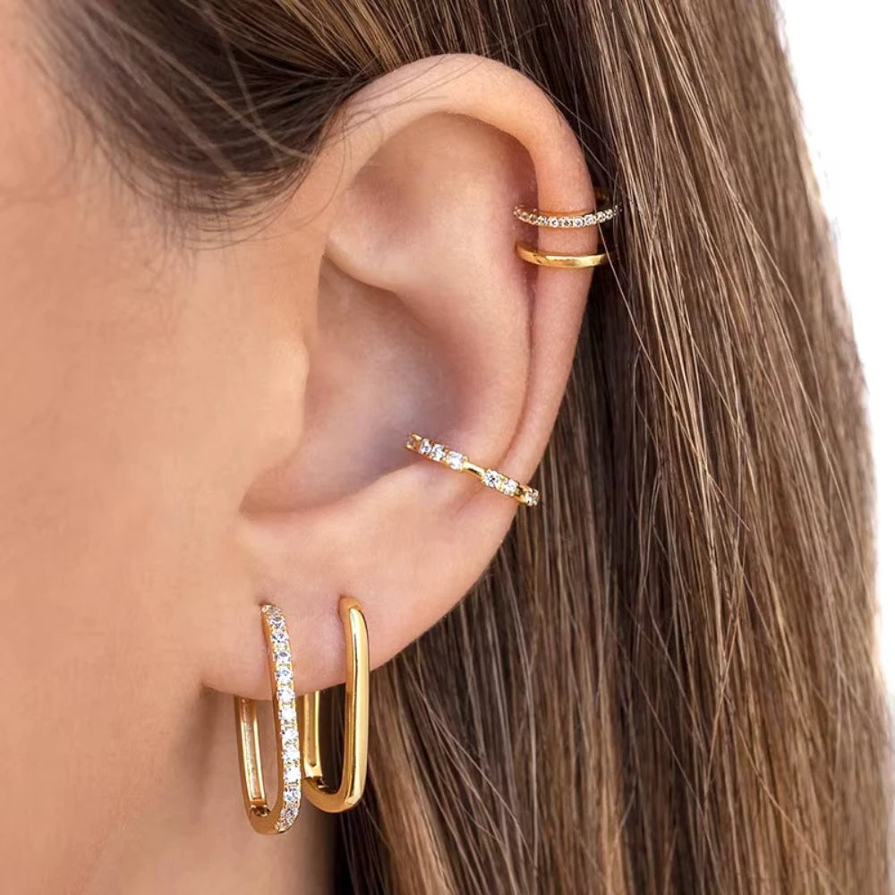 ✨ Aretes Aro Cuadrado Acero Inoxidable