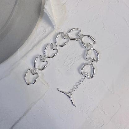 ✨Pulsera punk de plata 925 con cuentas geométricas e inscripción “Peace of Mind”. Diseño irregular y ajustable, ideal para mujer o niña. Joyería de moda perfecta como regalo especial.