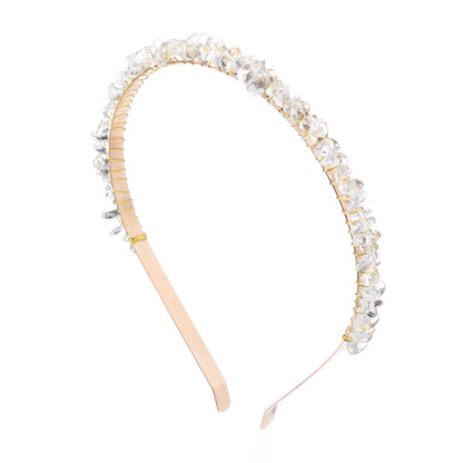 Diadema Piedras Naturales con Cristales  Descripción corta:   Headband con diseño irregular de amatistas y aguamarinas en cuentas tipo chip. Accesorio bohemio y elegante para mujer, ideal para darle un toque único a tu look en fiestas o uso diario.