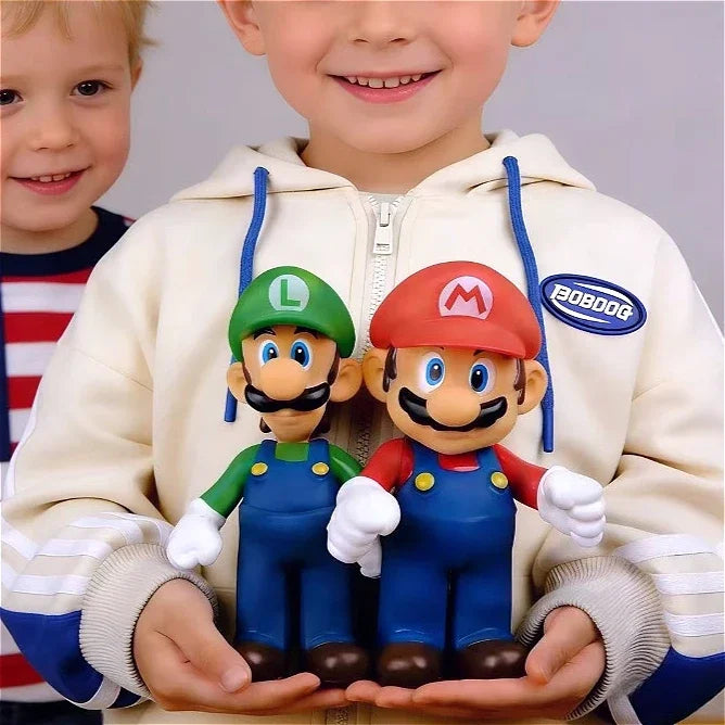 Figura Mario Bros Grande PVC 17–38 cm - Coleccionable de la serie Mario en tamaño grande (17–38 cm). Figura de PVC estilo anime, ideal como juguete, modelo decorativo o regalo de cumpleaños para fans.