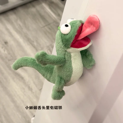 Peluche de Lagartija gritando con lengua magnética, peluche para alivio del estrés squishy