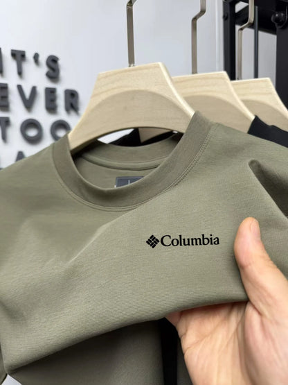 👕 Playera de verano para hombre, cuello redondo y bordado elegante. Cintura alta, ligera, transpirable y cómoda para el día a día o la oficina. ¡Estilo simple con un toque de lujo!