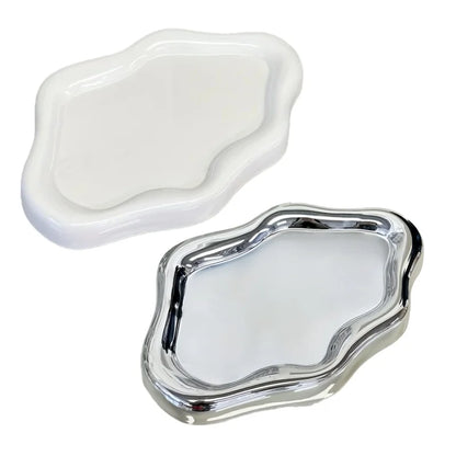 Bandeja de tocador con forma de nube, plato de plástico para joyas, anillos, pendientes, perfume y llaves. Bonita y original decoración