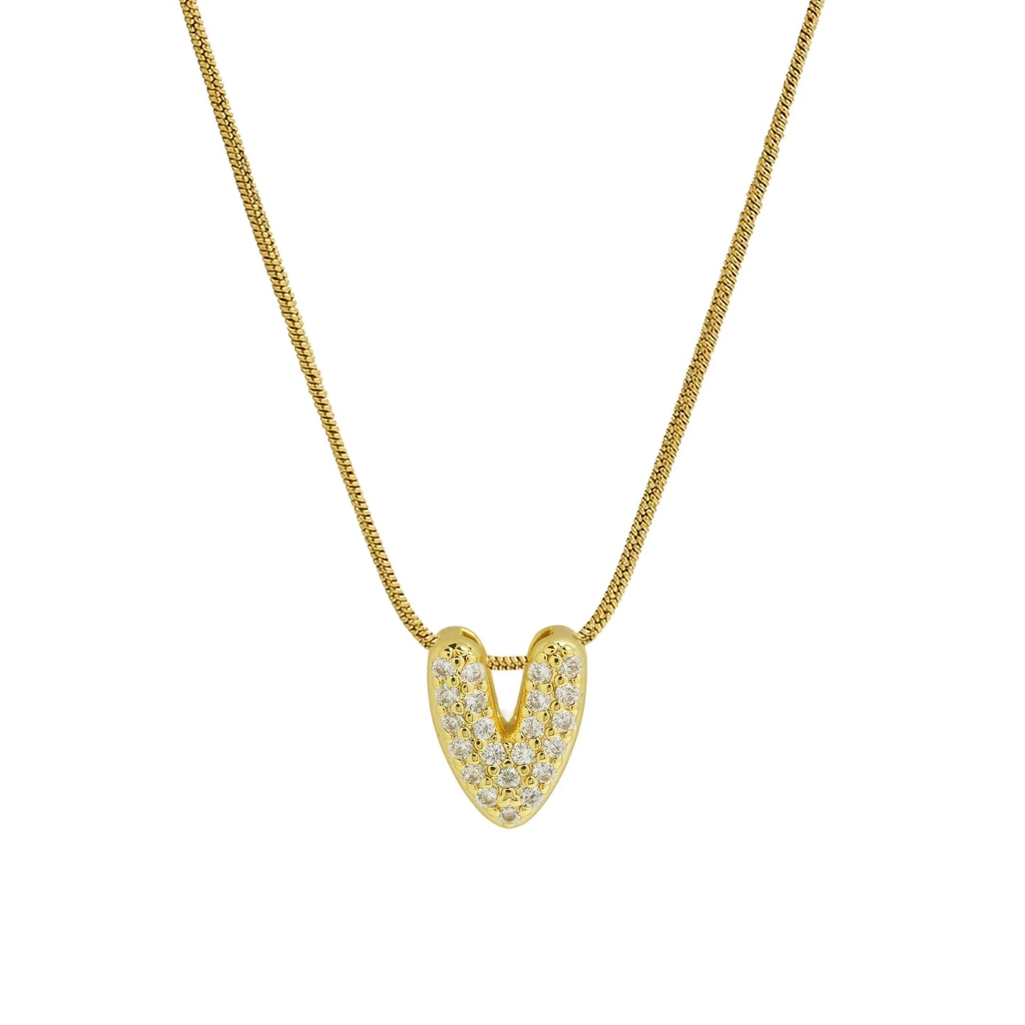 ✨ Collar inicial con letra inglesa, bañado en oro 18K y decorado con circonias incrustadas. Diseño puff/bubble llamativo, moderno y femenino, ideal para destacar tu estilo.