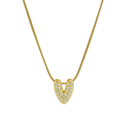 ✨ Collar inicial con letra inglesa, bañado en oro 18K y decorado con circonias incrustadas. Diseño puff/bubble llamativo, moderno y femenino, ideal para destacar tu estilo.