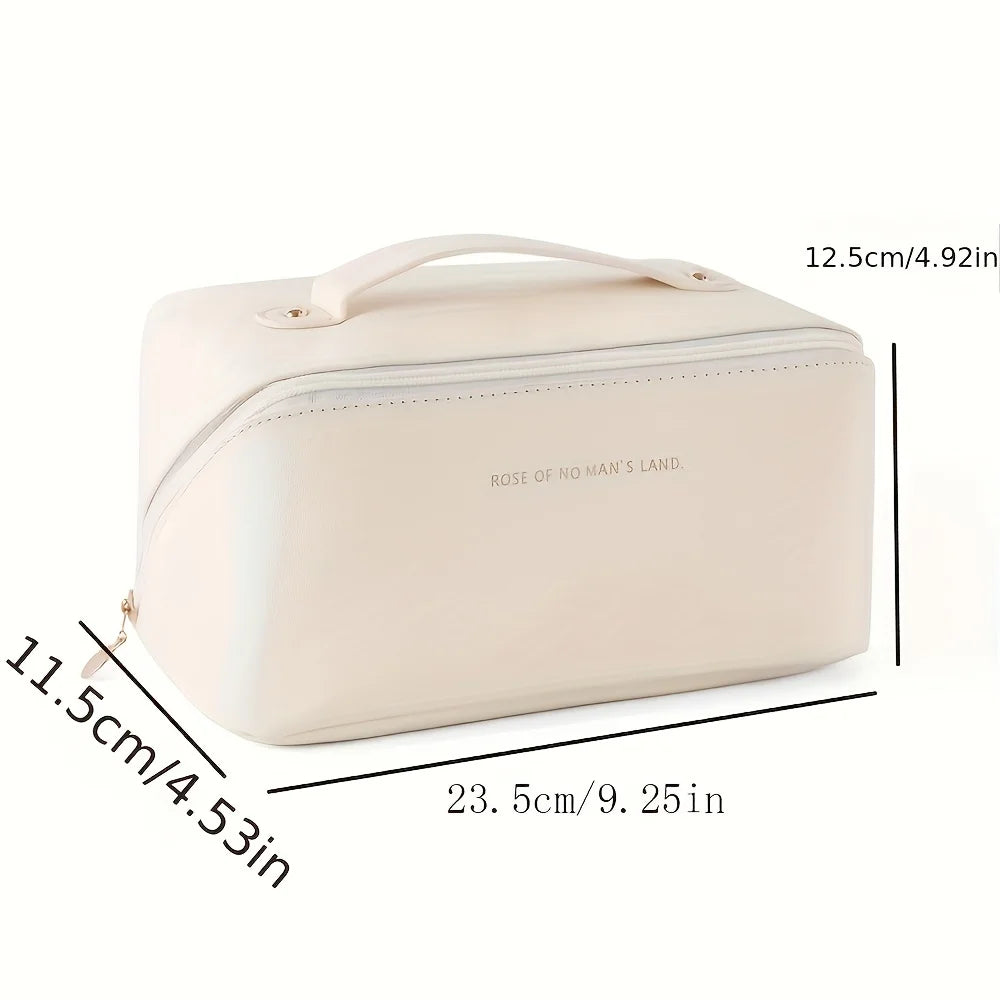 Organizador de maquillaje y kit de tocador femenino. Bolsa de lujo con cierre, ideal para cosméticos y artículos de viaje. Práctica, elegante y perfecta para mantener todo en orden.