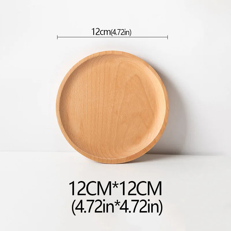 Plato de madera de haya, ideal para frutas, postres, dulces o como bandeja decorativa en buffet y cenas.”